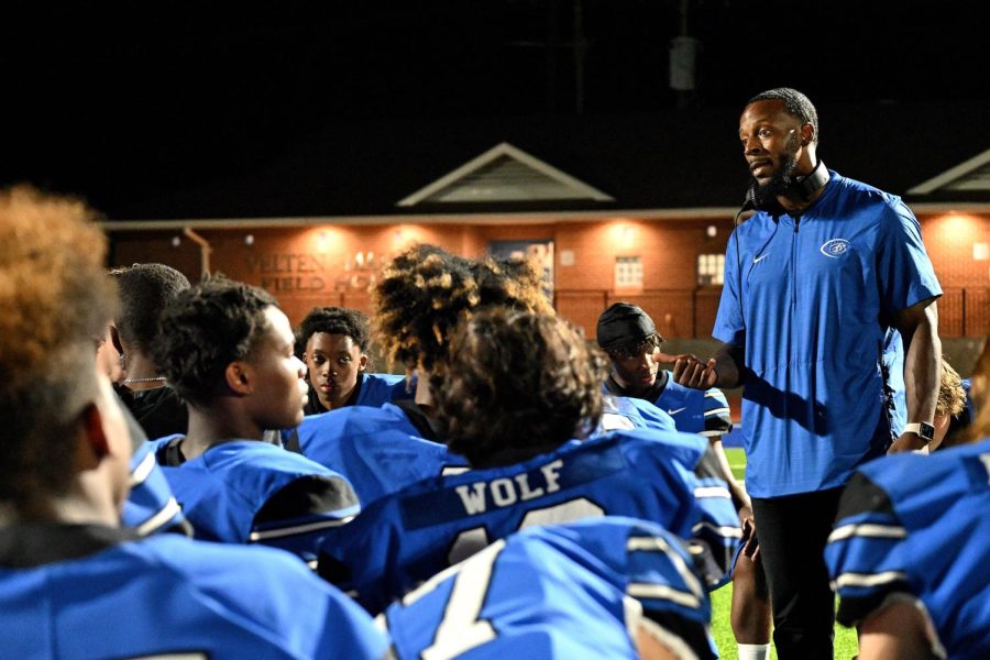 Sept 9 was Coach Bryants first home opener for Ladue. Bryant lectured the football team during the game. My success off the football field, I accredit a lot of it. Handling of adversity, mental toughness, work ethic, for football, Bryant said.